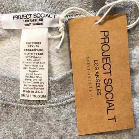 Project Social T US PHYS ED Tiger Wildcat Sweatshirt Heathered Gray S/M NWT - Picture 5 of 6